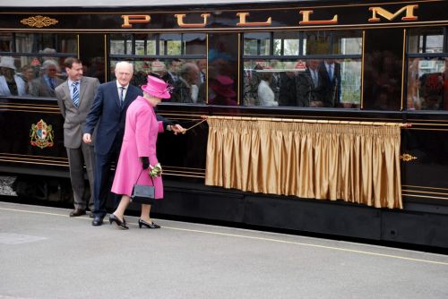 Her Majesty The Queen naming Pullman carriage 'Glaslyn'